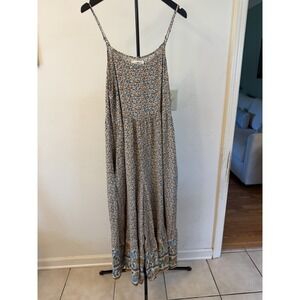 Natural Life Palazzo Wide Leg Jumpsuit Floral Womens Large Boho